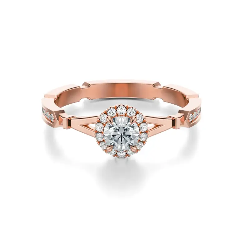 Pierścionek z różowego złota z diamentami AJPZ_135